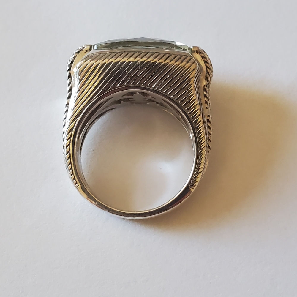 Judith Ripka Sterling Silver & Prasiolite Ring, Size 6 - Picture 4 of 13